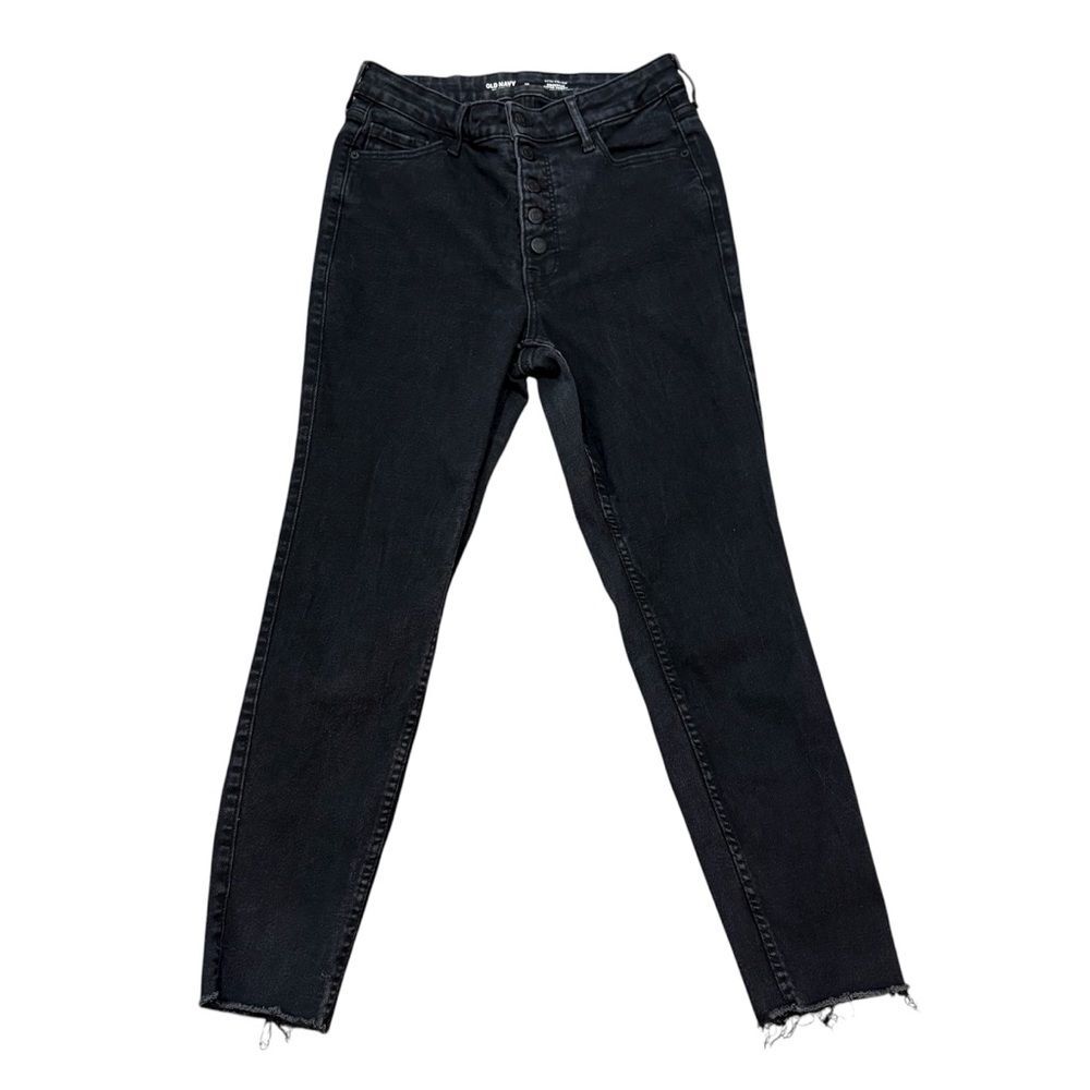 Old Navy Extra High Rise Rockstar Super Skinny Black Jeans Size 10